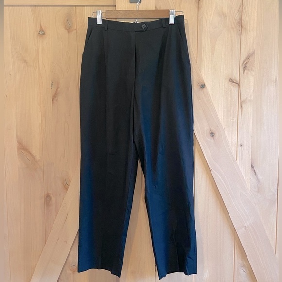 Talbots Women's Pants Size 10P Color Black Pleated Trousers Stretch High Rise - Picture 2 of 13